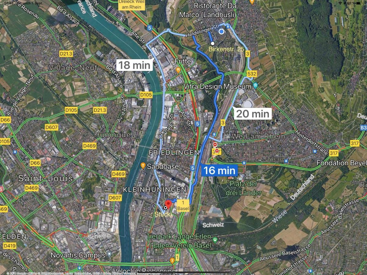 Ferienappartment Mit Homeoffice, 2 Schlafzimmer Mit Einzelbetten 莱茵河畔威尔 外观 照片